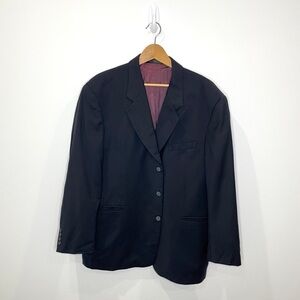 Gianfranco Ruffini 100% Worsted Wool Black Suit Top